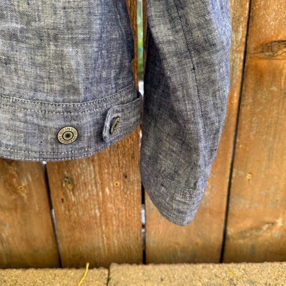 JNY Women's Blue Linen Button Up Jacket Top Size Large - Picture 10 of 12